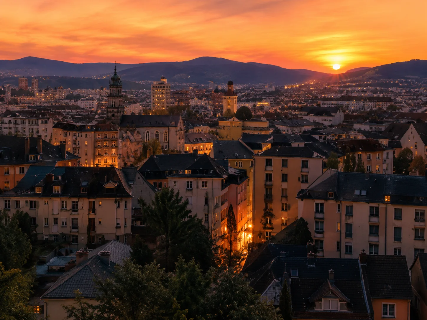 Vue du quartier Neudorf à Strasbourg